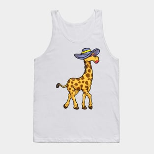 Giraffe with Hat Tank Top